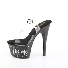 7 Inch Heel ADORE-708TIP-02 Clear Black