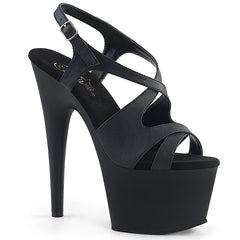 7 Inch Heel ADORE-730 Black Faux Leather
