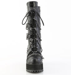 4 Inch Heel ASSAULT-117 Black Vegan Leather