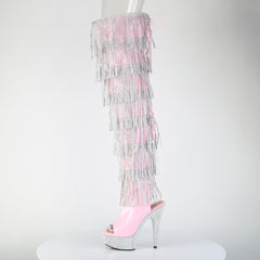 6 Inch Heel BEJEWELED-3017HG-RSF-6 Baby Pink Holo