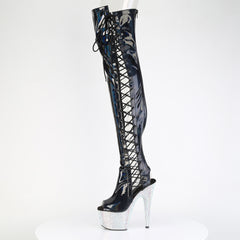 7 Inch Heel BEJEWELED-3052HG-7 Black Holo