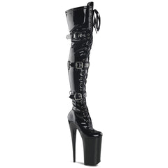 10 Inch Heel BEYOND-3028 Black Stretch Patent