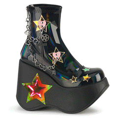 Demonia Blaze 108 Black Holo Women'S Ankle Boots