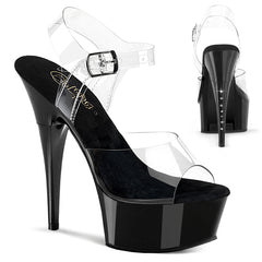Pleaser Captiva 608 Clear Black Platform Shoes