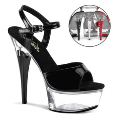 6 Inch Heel CAPTIVA-609 Black Pat-Clear