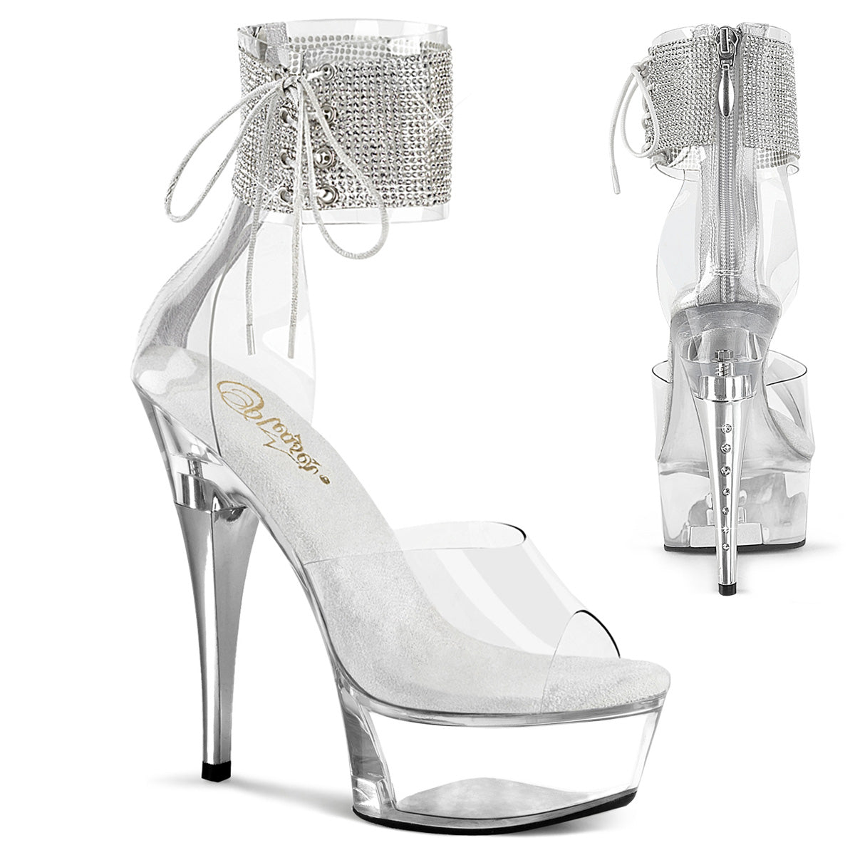Pleaser Captiva 624Rs Clear Platform Shoes