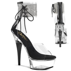 Pleaser Captiva 624Rs Clear Black Platform Shoes