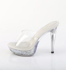5 Inch Heel COCKTAIL-501RSI Clear Silver Rhinestone