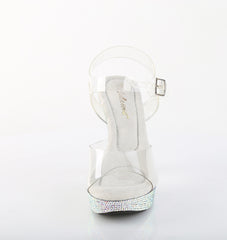 5 Inch Heel COCKTAIL-508DM Clear Silver Rhinestone