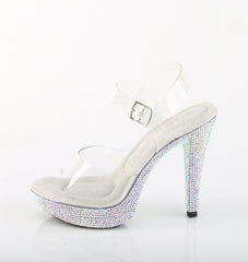 5 Inch Heel COCKTAIL-508DM Clear Silver Rhinestone