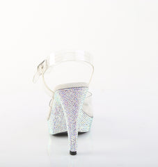 5 Inch Heel COCKTAIL-508DM Clear Silver Rhinestone