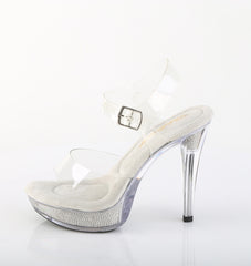 5 Inch Heel COCKTAIL-508SRSI Clear Silver Rhinestone
