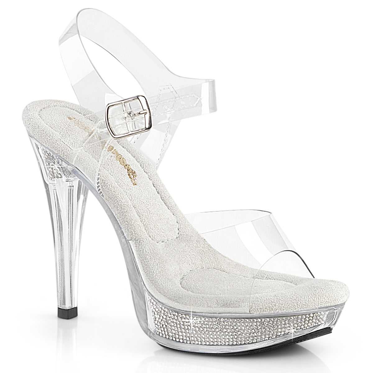 Fabulicious Cocktail 508Srsi Clear Silver Rhinestone Shoes