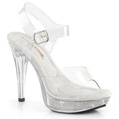 Fabulicious Cocktail 508Srsi Clear Silver Rhinestone Shoes