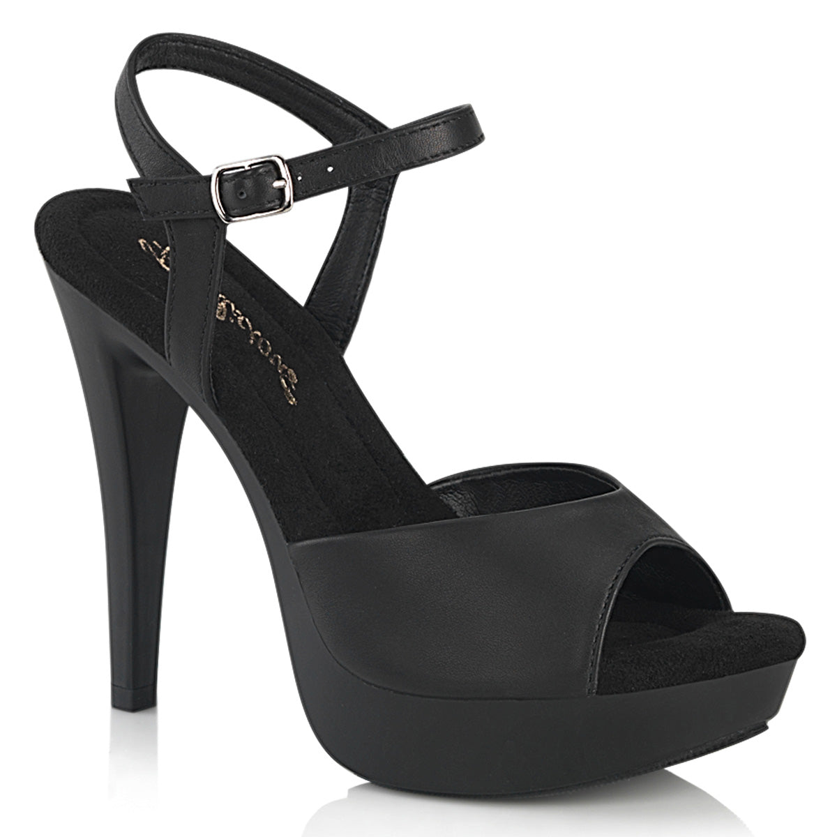 Fabulicious Cocktail 509 Black Vegan Leather Shoes