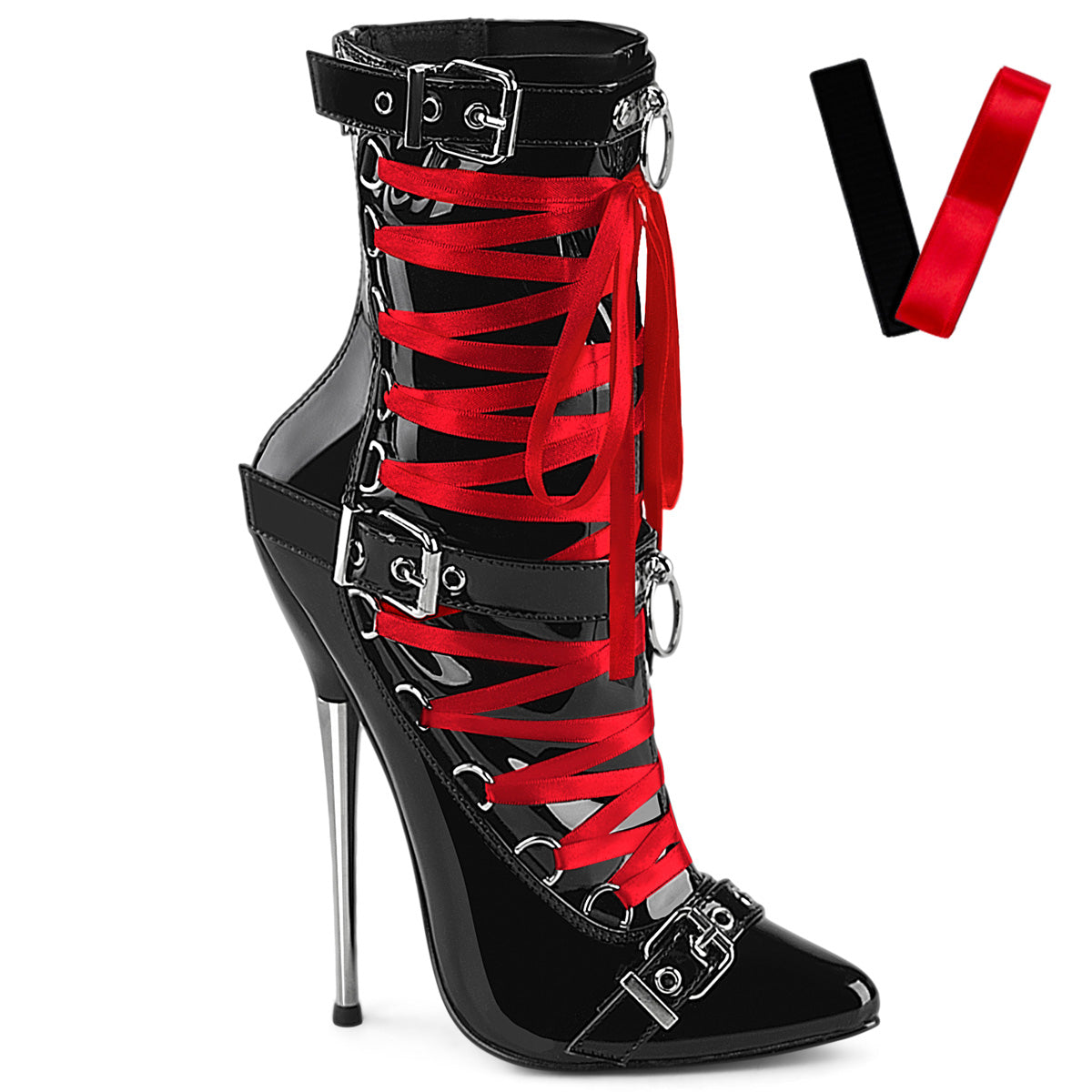 Devious Dagger 1032 Black Patent Single Soles