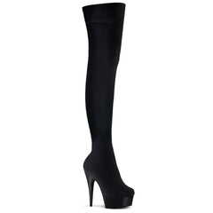 6 Inch Heel DELIGHT-3002 Black Stretch Velvet