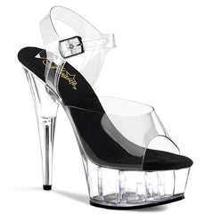 6 Inch Heel DELIGHT-608 Clear-Black-Clear