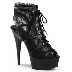 6 Inch Heel DELIGHT-696LC Black Lace