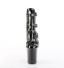 8 Inch Heel FLAMINGO-1013RM Black Rhinestone