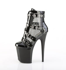 8 Inch Heel FLAMINGO-1013RM Black Rhinestone