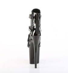 8 Inch Heel FLAMINGO-1013RM Black Rhinestone