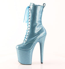 8 Inch Heel FLAMINGO-1040GP Baby Blue Glitter