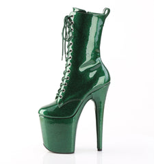 8 Inch Heel FLAMINGO-1040GP Emerald Green Glitter