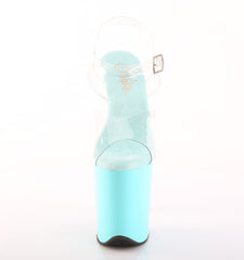 8 Inch Heel FLAMINGO-808 Clear Aqua