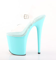 8 Inch Heel FLAMINGO-808 Clear Aqua