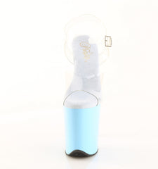 8 Inch Heel FLAMINGO-808 Clear Baby Blue