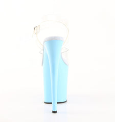 8 Inch Heel FLAMINGO-808 Clear Baby Blue