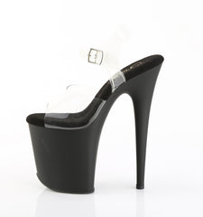 8 Inch Heel FLAMINGO-808 Clear Matte Black