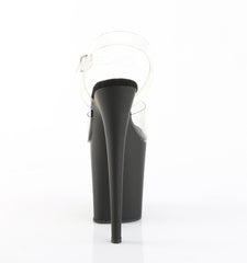8 Inch Heel FLAMINGO-808 Clear Matte Black
