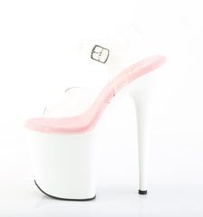 8 Inch Heel FLAMINGO-808 Clear Baby Pink White