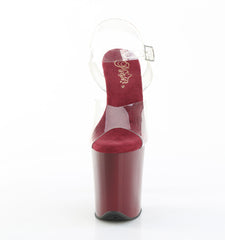 8 Inch Heel FLAMINGO-808 Clear Burgundy