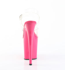 8 Inch Heel FLAMINGO-808 Clear Hot Pink