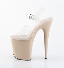 8 Inch Heel FLAMINGO-808 Clear Nude