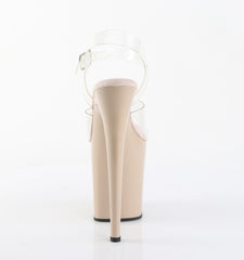 8 Inch Heel FLAMINGO-808 Clear Nude