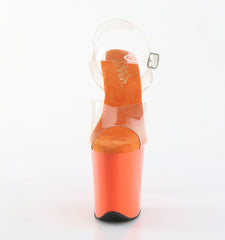 8 Inch Heel FLAMINGO-808 Clear Orange