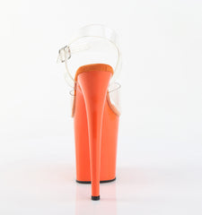 8 Inch Heel FLAMINGO-808 Clear Orange