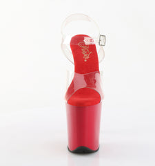 8 Inch Heel FLAMINGO-808 Clear Red