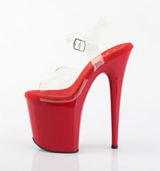 8 Inch Heel FLAMINGO-808 Clear Red