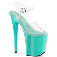 Pleaser Flamingo 808 Clear Aqua Platform Shoes