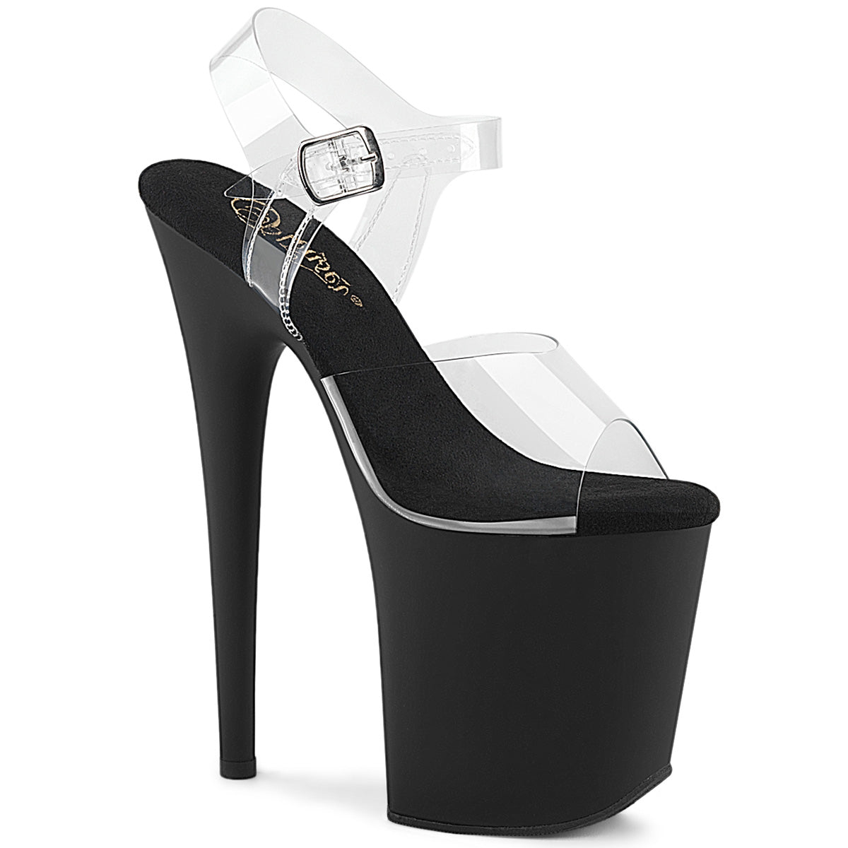 Pleaser Flamingo 808 Clear Black Platform Shoes