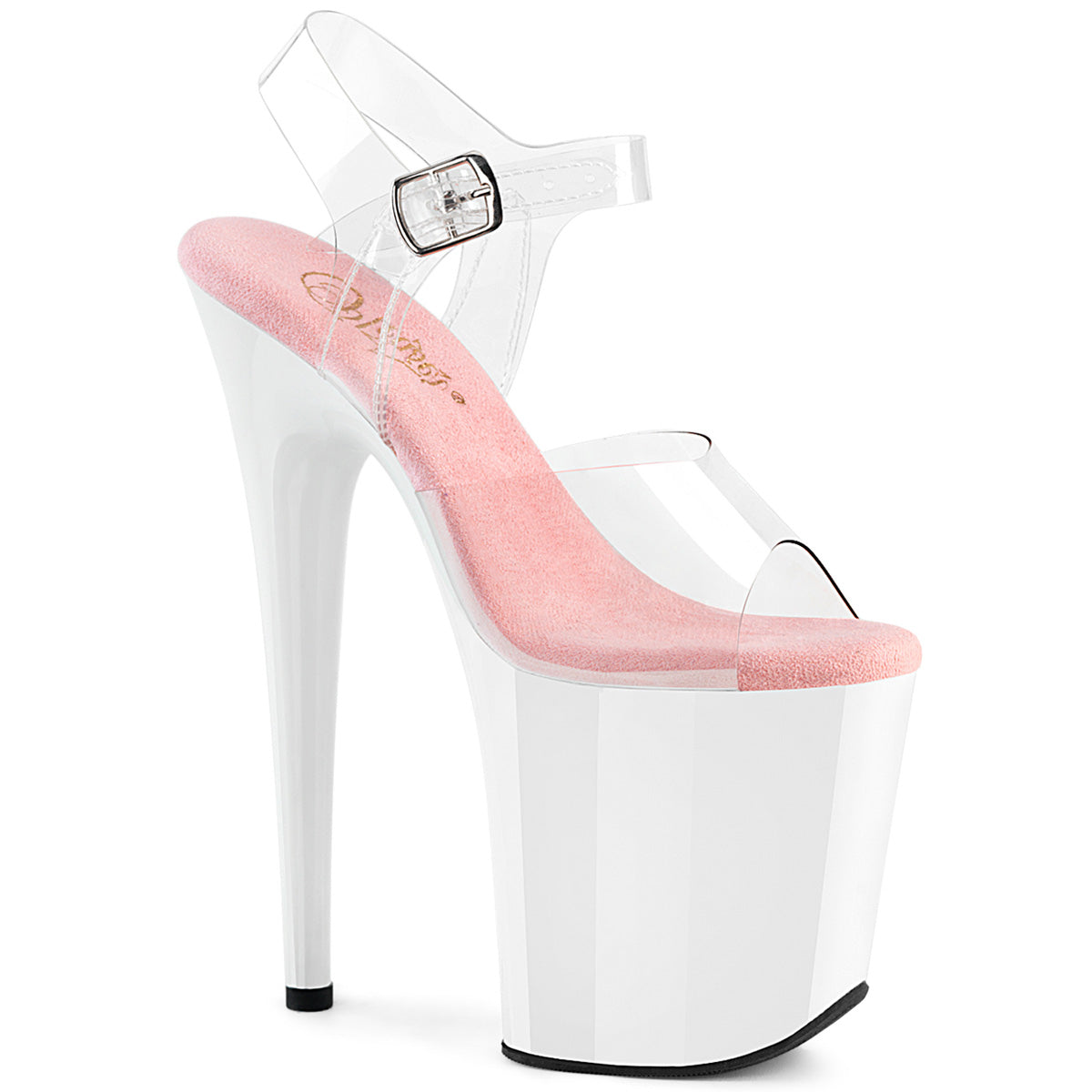Pleaser Flamingo 808 Clear Baby Pink White Platform Shoes