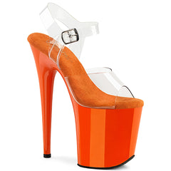 Pleaser Flamingo 808 Clear Orange Platform Shoes