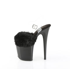 8 Inch Heel FLAMINGO-808FUR Black Faux Fur