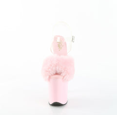 8 Inch Heel FLAMINGO-808FUR Baby Pink Faux Fur