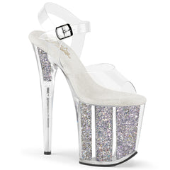8 Inch Heel FLAMINGO-808G Silver Glitter